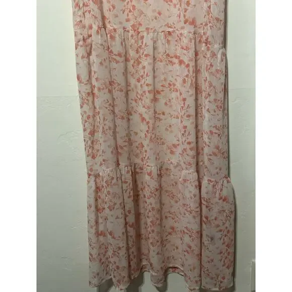 Simply Vera - Vera Wang - Sheer Floral Long Summer Dress - Size M - Picture 2 of 6